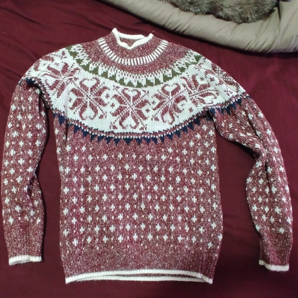 Winter pattern holiday sweater
